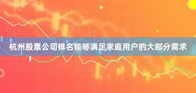杭州股票公司排名能够满足家庭用户的大部分需求